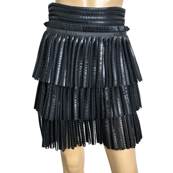 Maje Juppon black layered mesh skirt 38 - Picture 1 of 6